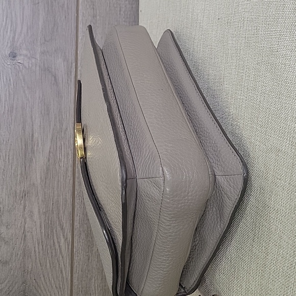 Tory Burch Gray Pebble Leather Flap Front Chain Shoulder Bag - Picture 8 of 16